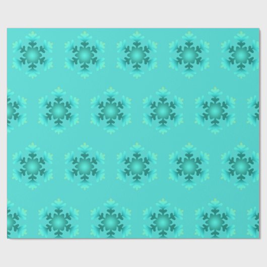 Blaues Schneeflockenpapier Geschenkpapier (Flach)