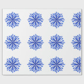 Blaues Schneeflockenpapier Geschenkpapier (Flach)
