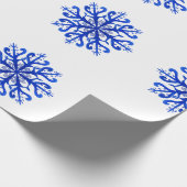 Blaues Schneeflockenpapier Geschenkpapier (Ecke)