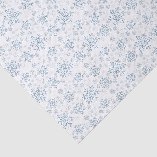 Blaues Schneeflockenpapier. Seidenpapier (Ausschnitt)