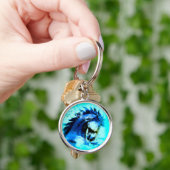 Blaues Schnurrbart Schlüsselanhänger (Hand)