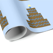 Blaues Schokoladen-Geburtstags-Kuchen-Packpapier Geschenkpapier (Rolleneckpunkt)