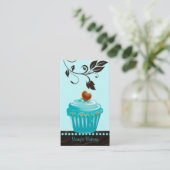 Blaues schokoladenbraunes des visitenkarte (Stehend Vorderseite)