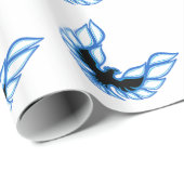 Blaues schreiendes Huhn-Packpapier glatt Geschenkpapier (Rolleneckpunkt)