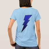 Blaues Schwarz-Blitz-Bolzen-Damen-T-Shirt T-Shirt (Rückseite)