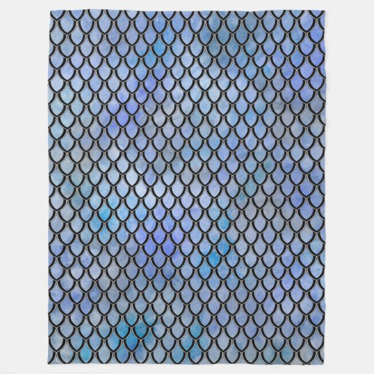 Blaues Schwarz-Drache-Skala-Decke Fleecedecke (Vorderseite)