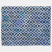 Blaues Schwarz-Drache-Skala-Decke Fleecedecke (Vorderseite (Horizontal))
