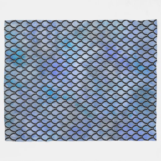 Blaues Schwarz-Drache-Skala-Decke Fleecedecke (Vorderseite (Horizontal))
