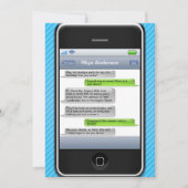 Blaues/Schwarz-intelligentes Telefon-iParty Einladung (Vorderseite)