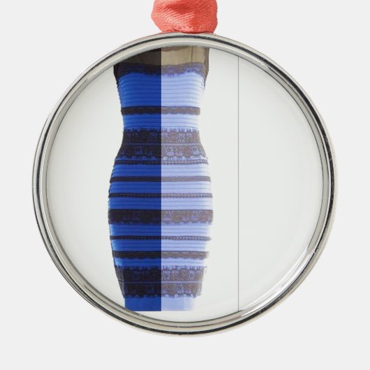 Blaues Schwarz-Kleiderweiß u. Goldaufgeteilter Silbernes Ornament (Vorne)