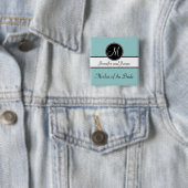 Blaues Schwarz-Monogramm-Mutter des Braut-Knopfes Button (Beispiel)