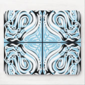 Blaues Schwarz-weißes, Abstraktes Muster Mousepad (Vorne)
