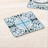 Blaues Schwarz-weißes, Abstraktes Muster Rechteckiger Pappuntersetzer (angewinkelt)