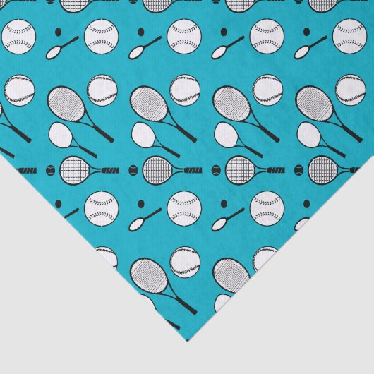 Blaues Schwarz-weißes des Tennis Seidenpapier (Ausschnitt)