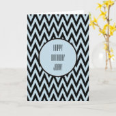 Blaues Schwarz-Zickzack Geburtstag Karte (Gelbe Blume)