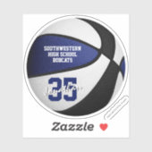 Blaues schwarzes Basketball-Team - Jungs-Mädchen Aufkleber (Blatt)
