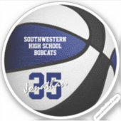 Blaues schwarzes Basketball-Team - Jungs-Mädchen Aufkleber (Vorderseite)