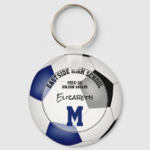 Blaues schwarzes Fußballteam färbt Kindergeschenke Schlüsselanhänger (Vorderseite)