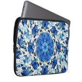 Blaues Schwarzes Mandala abstrakt Laptopschutzhülle (Vorne Rechts)