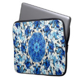 Blaues Schwarzes Mandala abstrakt Laptopschutzhülle (Vorderseite Links)
