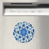 Blaues Schwarzes Mandala abstrakt Magnet (In Situ (Geschirrspüler))