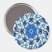 Blaues Schwarzes Mandala abstrakt Magnet (Vorderseite/Rückseite)