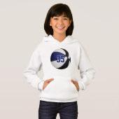 Blaues Schwarzes Mannschaftsfarbenspiel Hoodie (Vorne ganz)