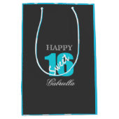 Blaues Schwarzes mit blauer Geschenk-Tasche des Mittlere Geschenktüte (Vorderseite)