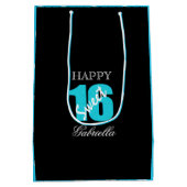 Blaues Schwarzes mit blauer Geschenk-Tasche des Mittlere Geschenktüte (Rückseite)