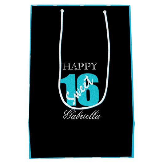 Blaues Schwarzes mit blauer Geschenk-Tasche des Mittlere Geschenktüte (Rückseite)