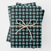 Blaues, schwarzes Muster Geschenkpapier Set (Beispiel)