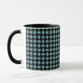 Blaues, schwarzes Muster Tasse (Links)