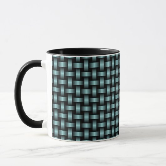 Blaues, schwarzes Muster Tasse (Links)