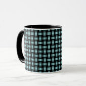 Blaues, schwarzes Muster Tasse (Vorderseite Links)