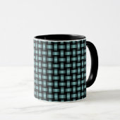 Blaues, schwarzes Muster Tasse (VorderseiteRechts)