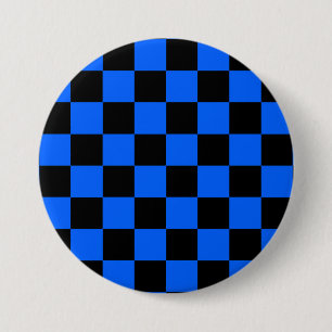 Blaues schwarzes Schachbrettmuster für den Karo Button