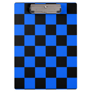 Blaues schwarzes Schachbrettmuster für den Karo Klemmbrett