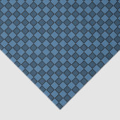 Blaues schwarzes Schachbrettmuster Seidenpapier (Ausschnitt)