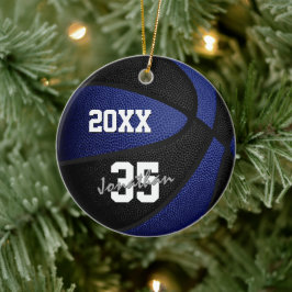 Blaues Schwarzes Team färbt Sake Basketball Keramik Ornament