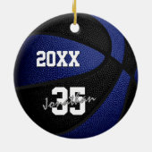 Blaues Schwarzes Team färbt Sake Basketball Keramik Ornament (Hinten)