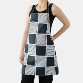 Blaues schwarzes und weißes Karton Schürze (InSitu)