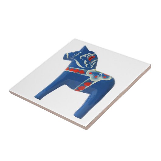 Blaues Schwede Dala Pferd Fliese (Seite)