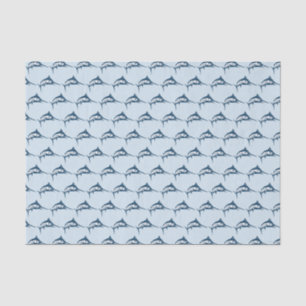 Blaues Schwertfisch Muster Cool Seidenpapier