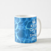 Blaues Schwimmbad Wasser Behalte ruhig und schwimm Kaffeetasse (VorderseiteRechts)