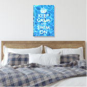 Blaues Schwimmbad Wasser Behalte ruhig und schwimm Leinwanddruck (Insitu (Schlafzimmer))