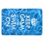 Blaues Schwimmbad Wasser Behalte ruhig und schwimm Magnet (Horizontal)