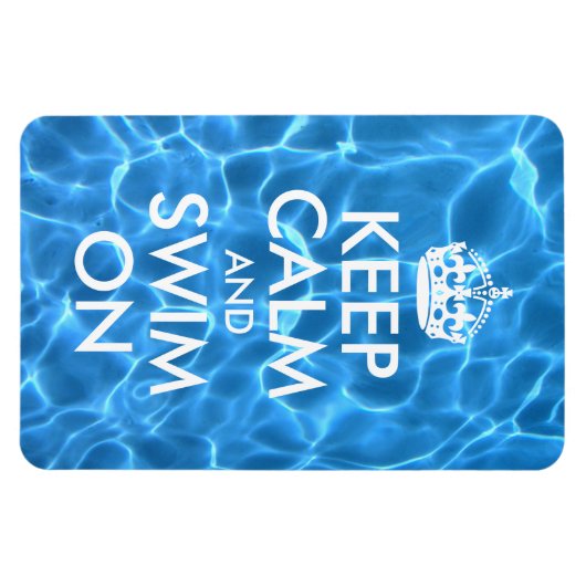 Blaues Schwimmbad Wasser Behalte ruhig und schwimm Magnet (Horizontal)