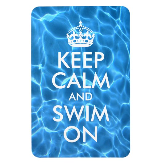 Blaues Schwimmbad Wasser Behalte ruhig und schwimm Magnet (Vertikal)