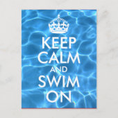 Blaues Schwimmbad Wasser Behalte ruhig und schwimm Postkarte (Vorderseite)