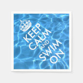 Blaues Schwimmbad Wasser Behalte ruhig und schwimm Serviette (Vorderseite)